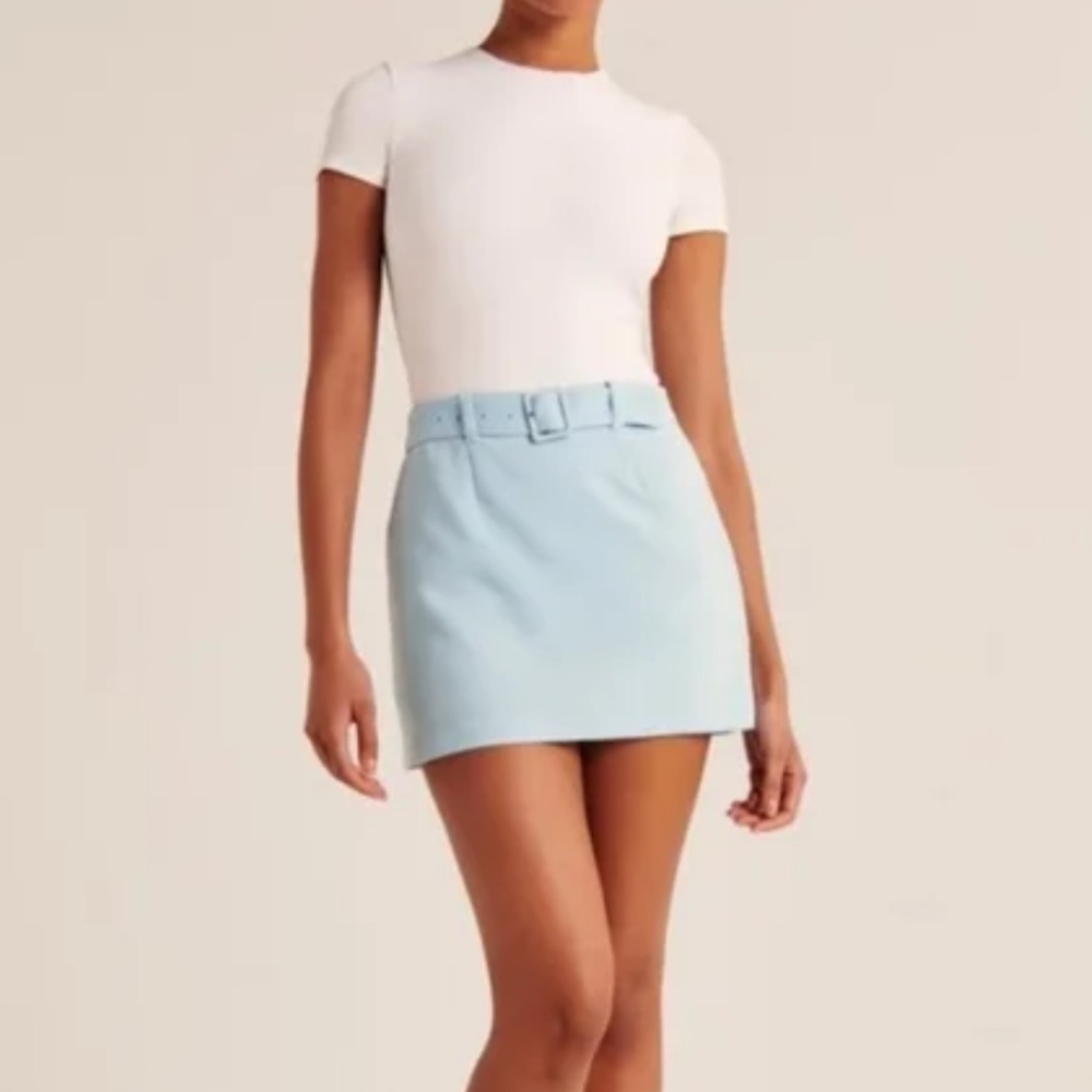 Abercrombie & Fitch Light Blue Belted Mini Skirt Size XL
